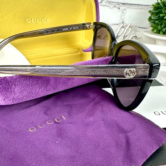 Gucci GG emblem Woman Sunglasses BRAND NEW GG0081SK 56mm Black Cat Eye frames main image 8